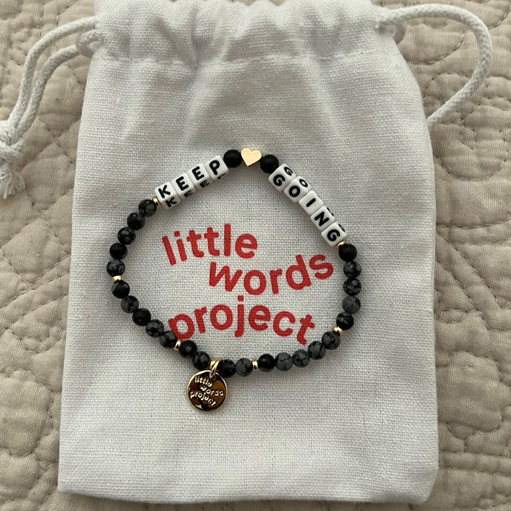 Little Words Project custom bracelet. “Keep going”